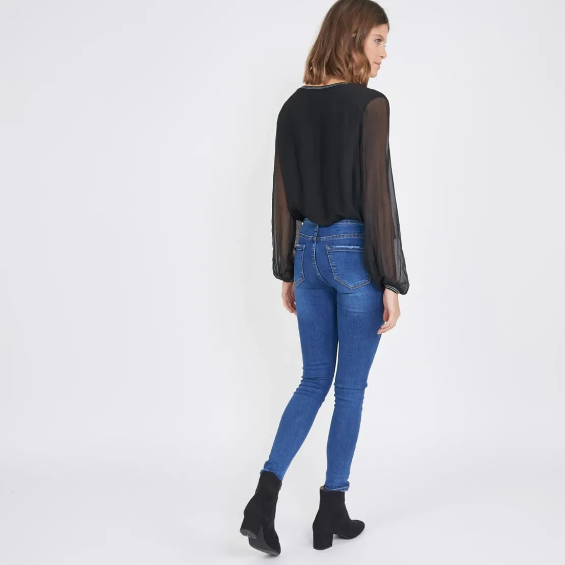 3S. x Le VestiaireTee-shirt manches longues doublure soie John noir