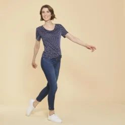 3S. x Le VestiaireT-shirt manches courtes imprimé pois bleu marine