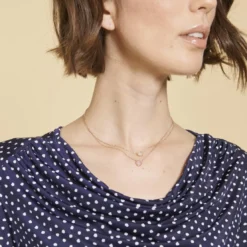 3S. x Le VestiaireT-shirt manches courtes imprimé pois bleu marine