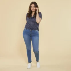 3S. x Le VestiaireT-shirt manches courtes imprimé pois bleu marine