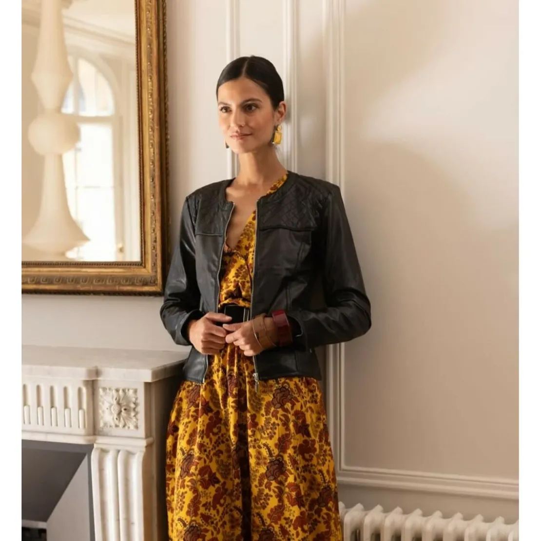 3S. x Le VestiaireVeste cintrée effet cuir 3 Suisses femme - Noir