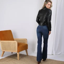 3S. x Le VestiaireVeste croisée zippée manches longues et volant femme - Noir