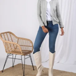 3S. x Le VestiaireVeste manches longues fermée par pressions femme - gris chiné