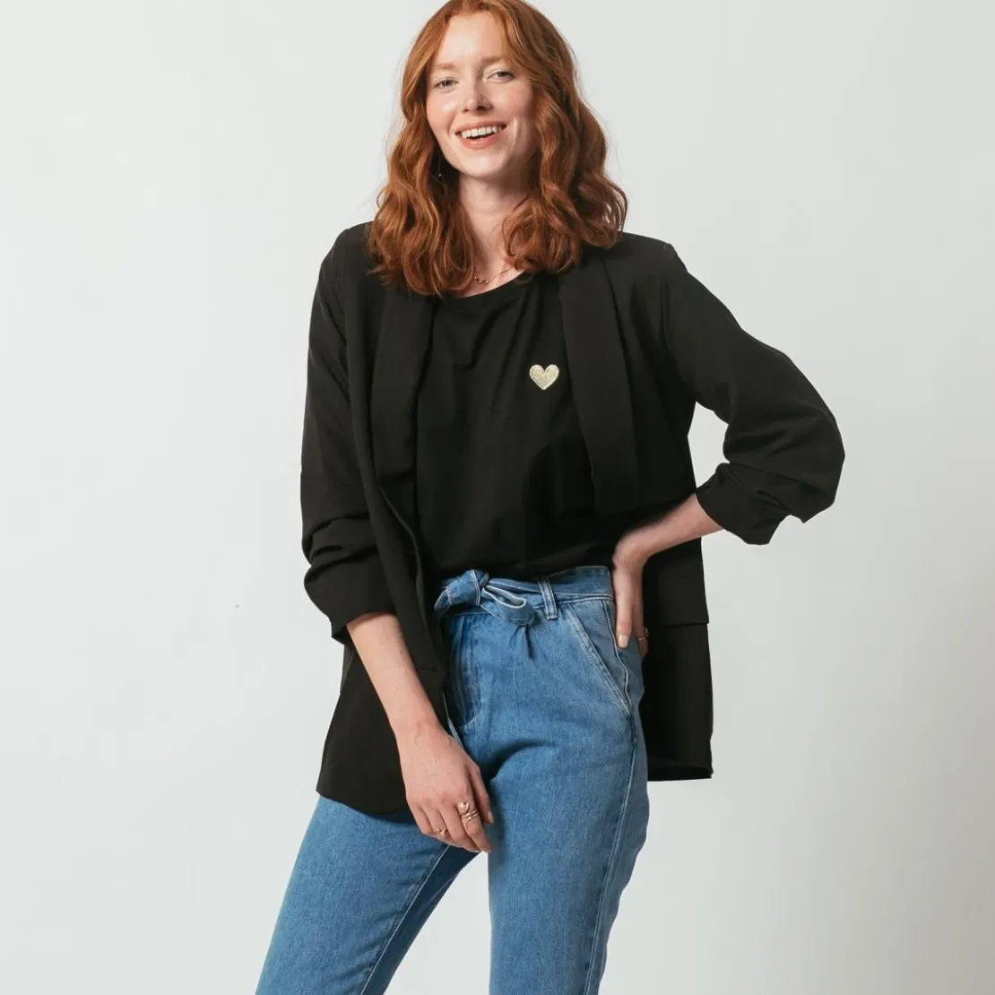3S. x Le VestiaireVeste tailleur col smoking - Noire