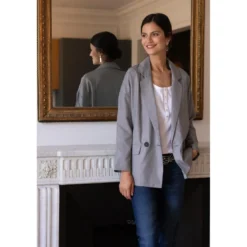 3S. x Le VestiaireVeste tailleur femme - Gris