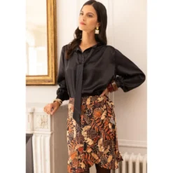 3S. x RééditionBlouse Lavallière Meng noir