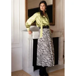 3S. x RééditionBlouse lavallière vert anis - Sylvie