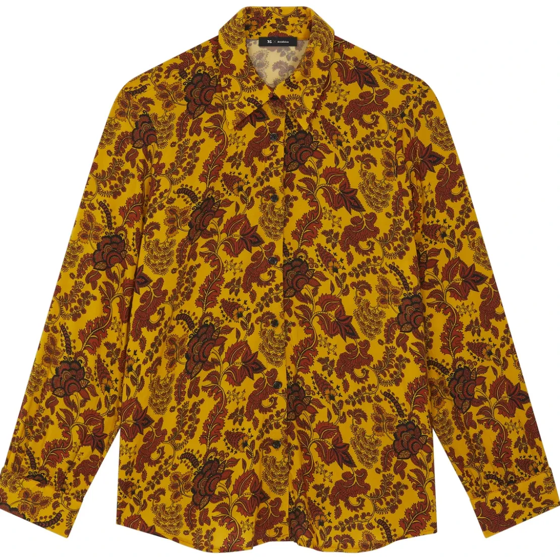 3S. x RééditionChemise imprimée toile de jouy - Alma jaune en viscose