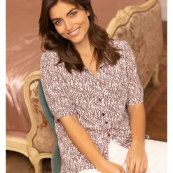 3S. x RééditionChemise manches ballons Rose en viscose