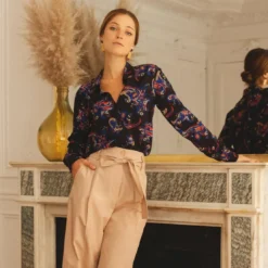 3S. x RééditionChemisier cachemire Max noir en viscose
