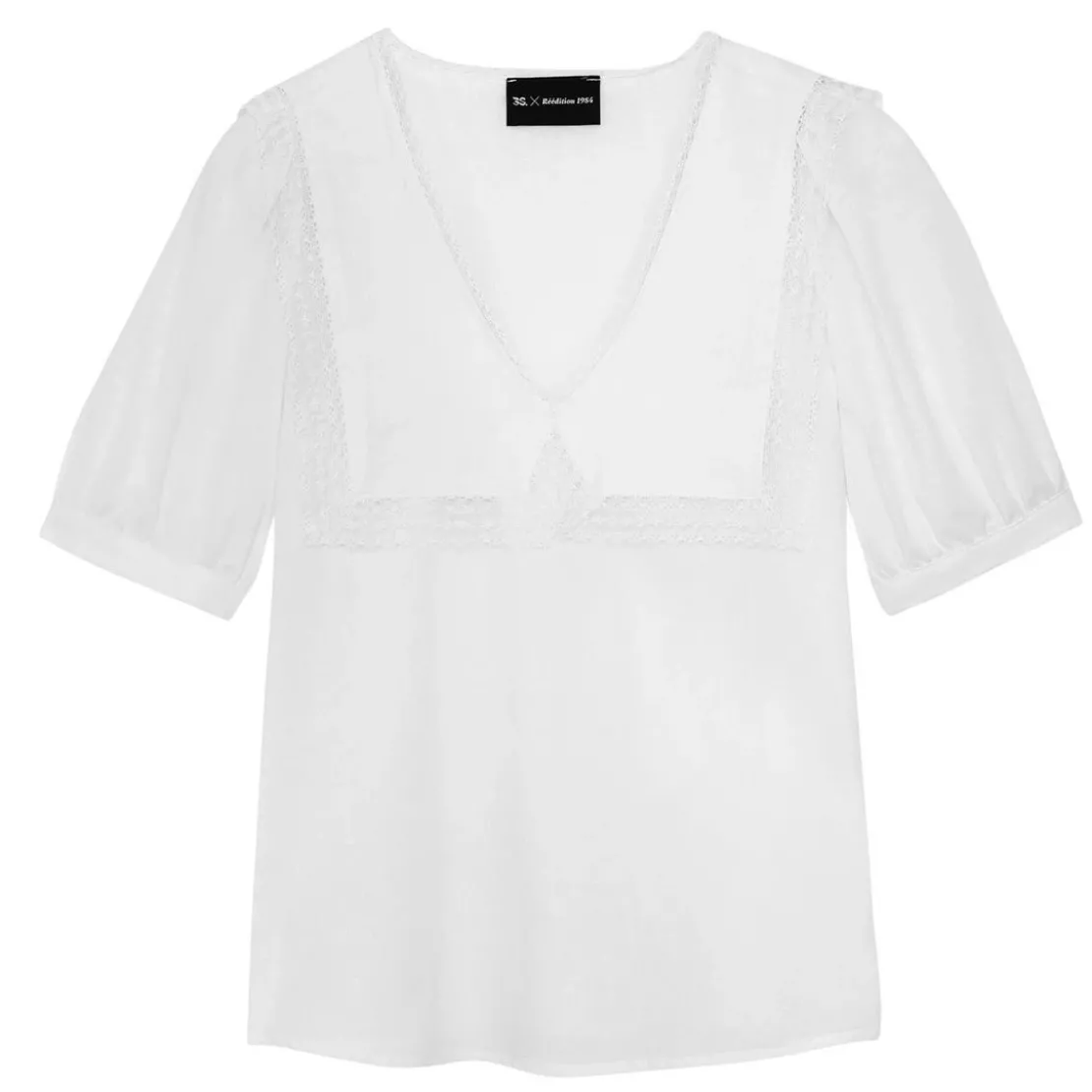 3S. x RééditionChemisier col marin maxi réédition Bérénice blanc