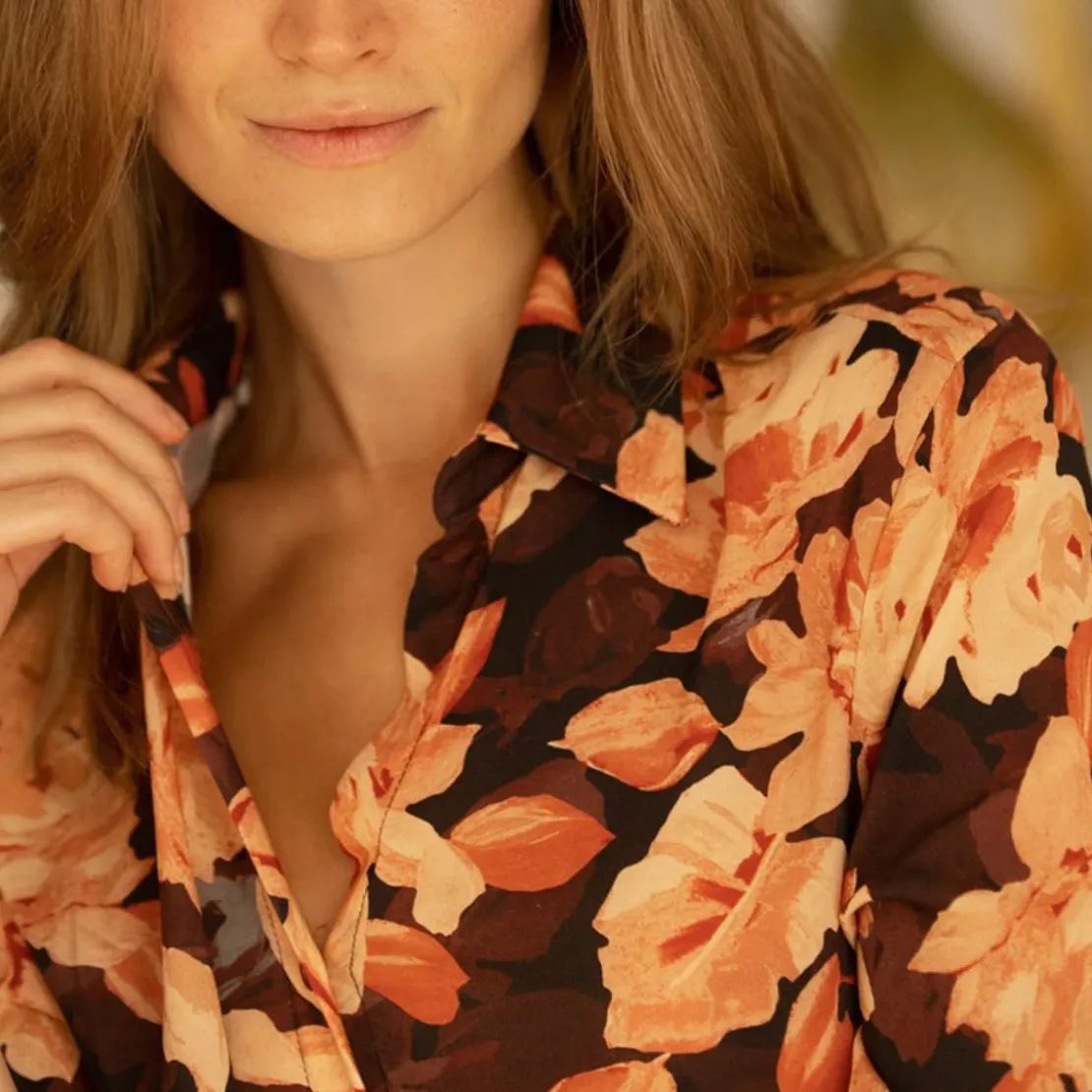 3S. x RééditionChemisier à fleurs Gabrielle rose en viscose
