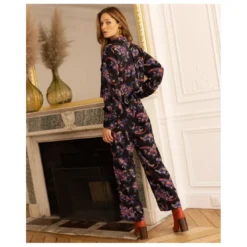 3S. x RééditionCombinaison pantalon Leticia noir en viscose