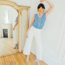3S. x RééditionJean flare Jane en coton
