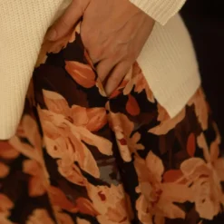 3S. x RééditionJupe midi Gaelle rose en viscose