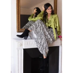 3S. x RééditionJupe print zèbre Naomie multicolore en viscose