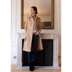 3S. x RééditionManteau long grand col Ange camel