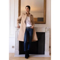 3S. x RééditionManteau long grand col Ange camel