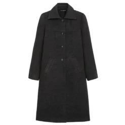 3S. x RééditionManteau long grand col Ange anthracite