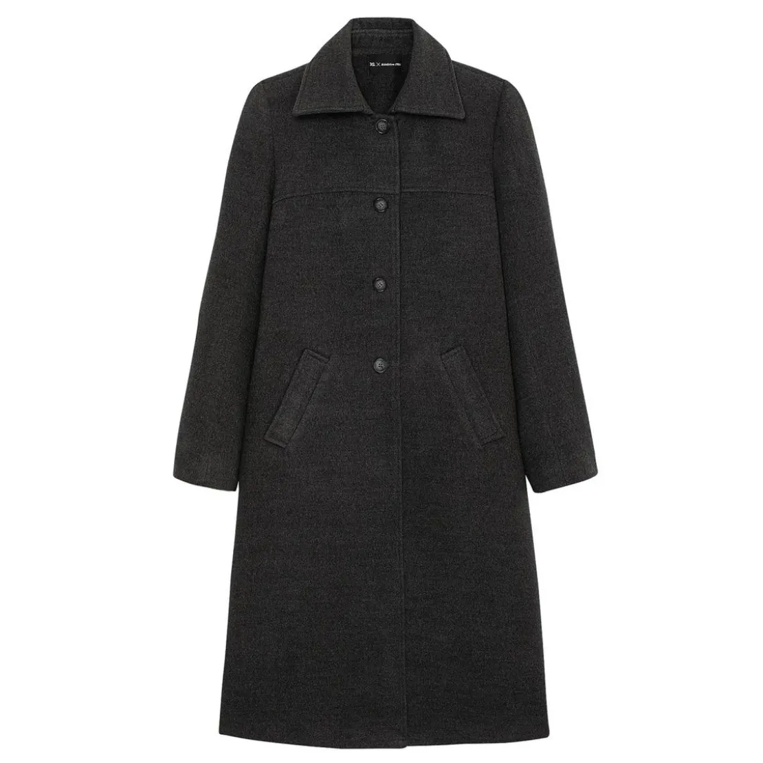 3S. x RééditionManteau long grand col Ange anthracite