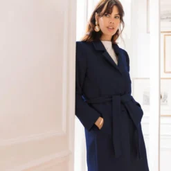 3S. x RééditionManteau long MAXI bleu marine