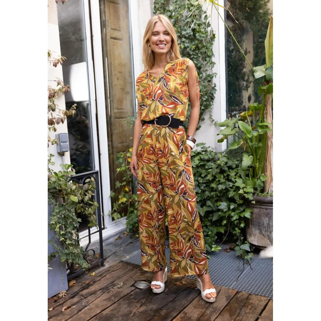 3S. x RééditionPantalon Cécilia multicolore en viscose