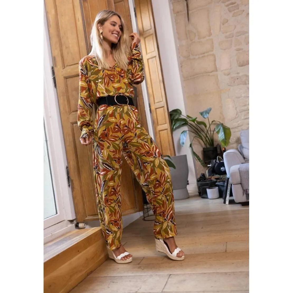 3S. x RééditionPantalon Cécilia multicolore en viscose