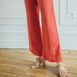 3S. x RééditionPantalon paperbag ceinturé Joe Réédition en coton rose