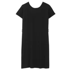 3S. x RééditionRobe coupe crayon ouverture dos réédition Olivia noir en viscose