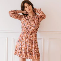 3S. x RééditionRobe courte Claire Réédition en viscose