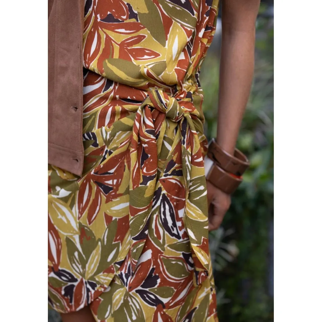 3S. x RééditionRobe courte Mia vert en viscose