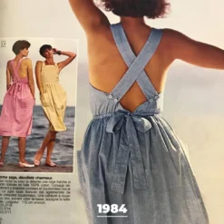 3S. x RééditionRobe en viscose dos croisé Alice Réédition bleu ciel