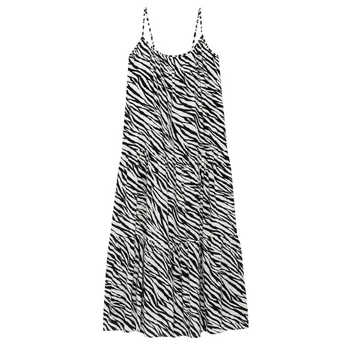 3S. x RééditionRobe fine bretelle Anaya noir en viscose