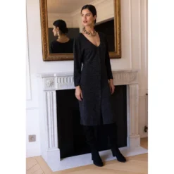 3S. x RééditionRobe longue dos V Damienne gris