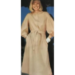 3S. x RééditionRobe manches longues ceinturée en popeline beige Dali Réédition