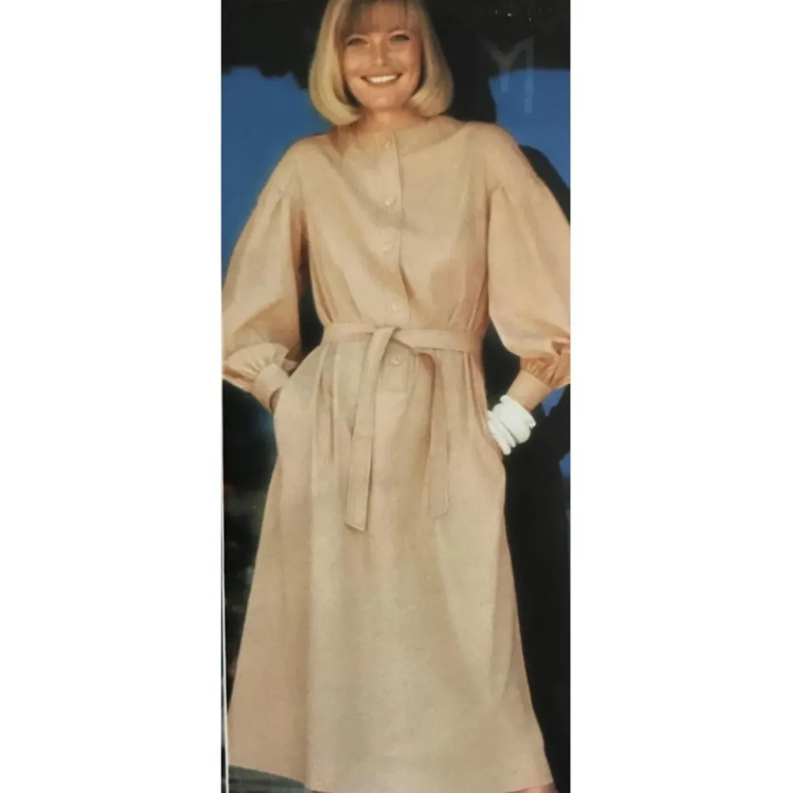 3S. x RééditionRobe manches longues ceinturée en popeline kaki Dali Réédition