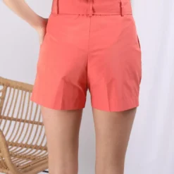 3S. x RééditionShort ceinturée Mike Réédition en coton rose