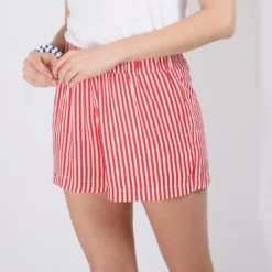 3S. x RééditionShort rayéNika Réédition en viscose