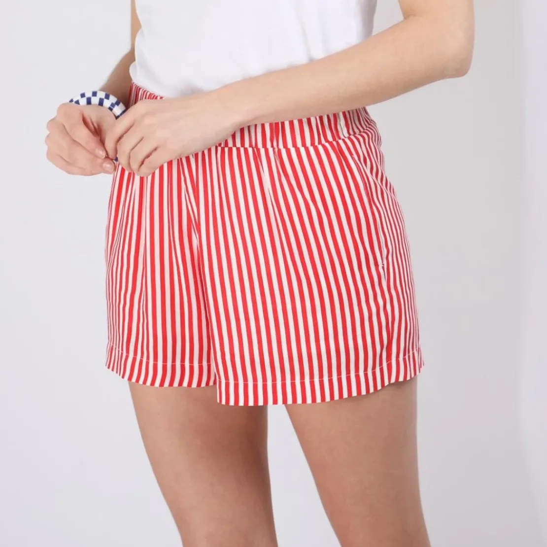 3S. x RééditionShort rayéNika Réédition en viscose