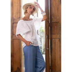 3S. x RééditionTop Emma blanc en coton