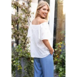3S. x RééditionTop Emma blanc en coton