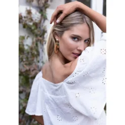 3S. x RééditionTop Emma blanc en coton