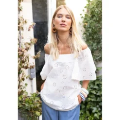 3S. x RééditionTop Emma blanc en coton