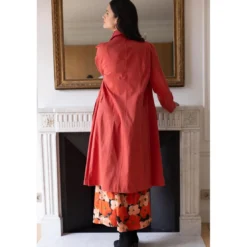3S. x RééditionTrench long en coton Farah Réédition terracotta