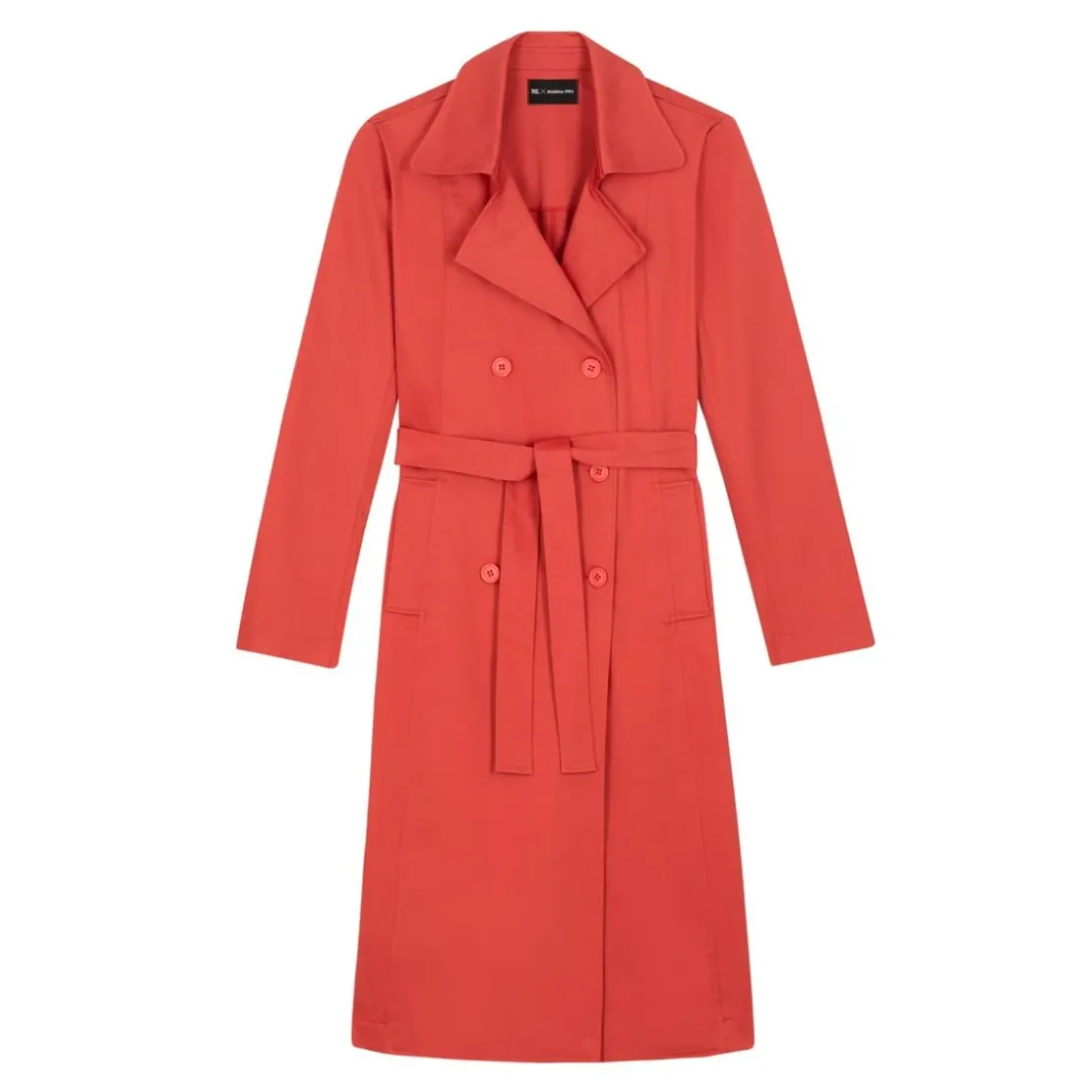 3S. x RééditionTrench long en coton Farah Réédition terracotta