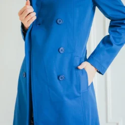 3S. x RééditionTrench long en coton Farah bleu