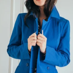 3S. x RééditionTrench long en coton Farah bleu