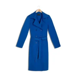 3S. x RééditionTrench long en coton Farah bleu