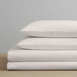 3S. x SignatureDrap plat Luxe Percale de coton Bio - Beige - Avoine