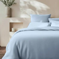3S. x SignatureHousse de couette Luxe Percale de coton Bio - Bleu - Azur